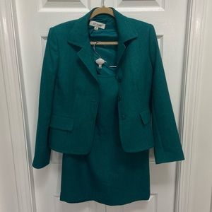 Turquoise Suit Studio Skirt and Blazer